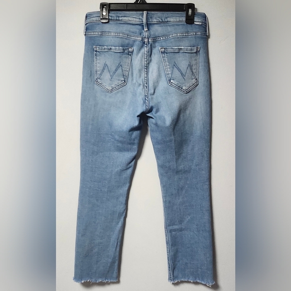 MOTHER The Midrise Dazzler Ankle Fray Denim Stetch Jeans  29 - Picture 3 of 7
